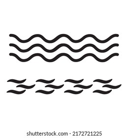 Wellenvektorsymbol, Wasser. Einfaches, flaches Design für Web- oder mobile App