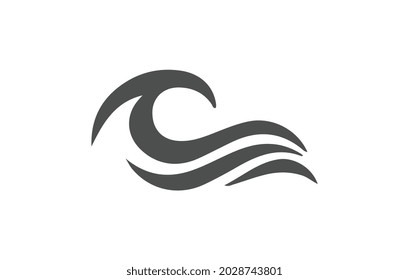 Wave vector icon. Water symbol.