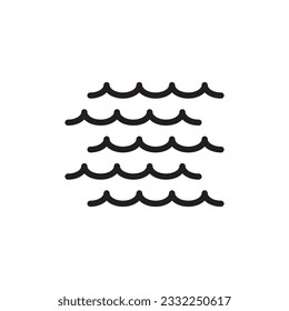 Wave vector icon. Waves flat sign design. Sea waves symbol pictogram. UX UI icon