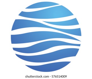Wave Vector Illustration. Blue Ocean Icon.