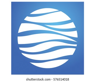 Wave Vector Illustration. Blue Ocean Icon.