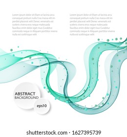 Wave vector illustration. Blue wavy lines on a white abstract background.
