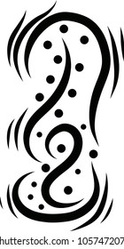 Wave vector illustration. Can be used to create a tattoo.
