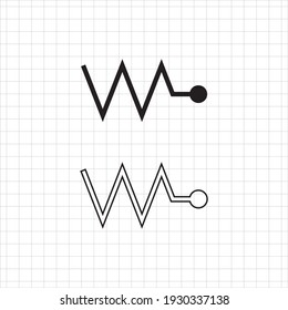 wave vector illustration, electro wave icon