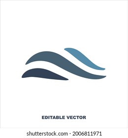 Wave vector illustration. For icon or logo.