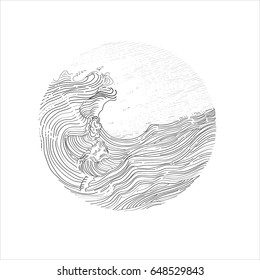 wave vector illustration Japanese motif. japan background.