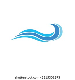Wave. Wave Vector. Wave Logo. Blue Color.