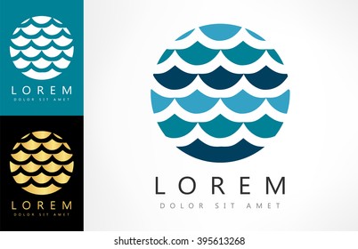 Wave vector logo. Business Icon.