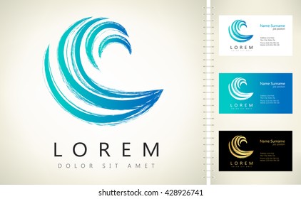 Wave vector logo. Business Icon.