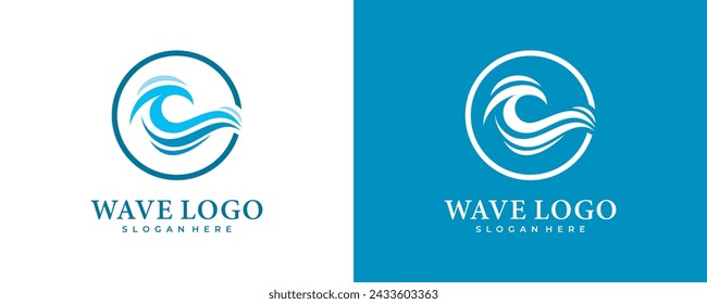 wave vector logo concept design template