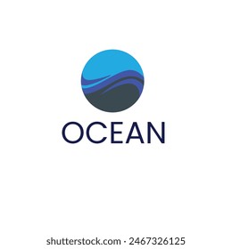 wave vector logo concept design template.circle wave logo .ocean logo