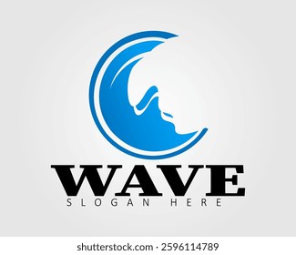 wave vector logo design illustration for company