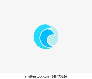 Wave vector logo design. Sea surf aqua symbol logotype