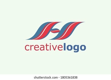 Wave Vector Logo forming fire or wings or leaf with initials "H" or "SS". Usable for general business logos.