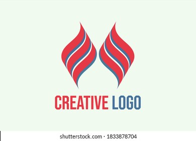 Wave Vector Logo forming horns or wings with initials "MM" or "MS" . Usable for general business logos.