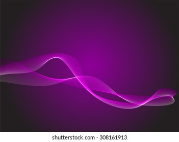 Wave Vector - Neon Effect Purple - Purple Background