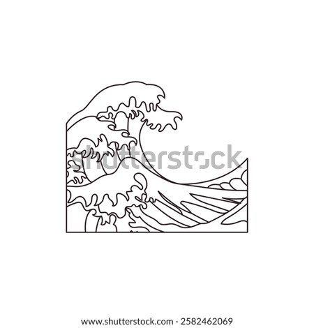 Wave vector ocean sea illustration emoji