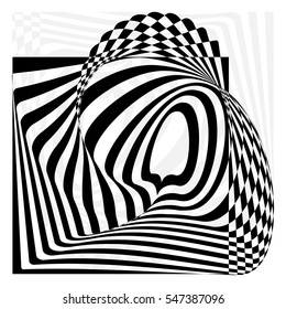 The wave vector of optical illusion. Background, protective mesh.