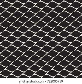 Wave Vector Seamless Geometric Pattern. Modern curve stripes texture. Circles background.