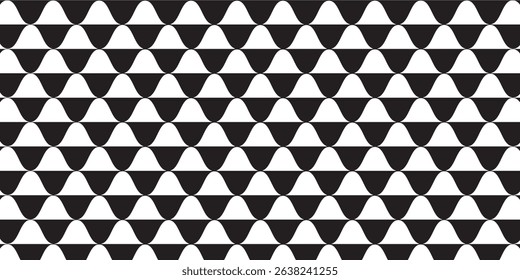Wave Vector Seamless Pattern  Black and White Curvy Wavy Background vector dynamic illustrator