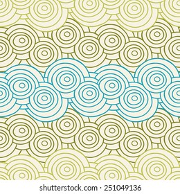 Wave vector seamless pattern. Marine background.