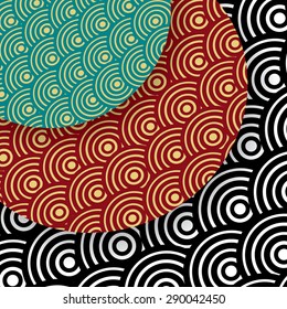 wave vector seamless patterns set. Endless texture can be used for wallpaper, pattern fills, web page background,surface textures.