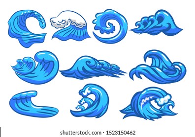 wave vector set graphic clipart