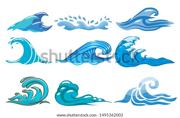 Wave Vector Set Graphic Clipart Stock Vector (Royalty Free) 1495362002