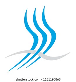 Wave vector symbol. Business Icon. Wing logo icon vector eps10