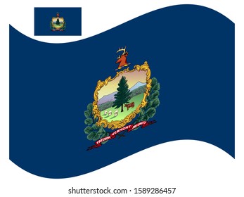 Wave Vermont Flag Vector illustration Eps 10