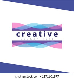 wave vintage logo vector Template