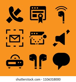 wave, vintage, web, layout, closeup and dj icon vector set. Flat vector design with filled icons. Designed for web and software interfaces