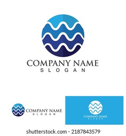 Wave water beach logo and symbol vector