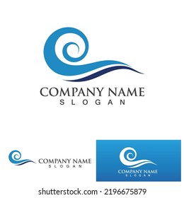 Vector del logotipo de la playa de agua de onda