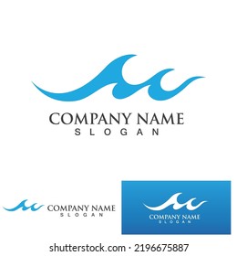 Wave water beach logo vector