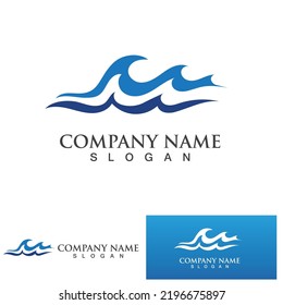 Vector del logotipo de la playa de agua de onda