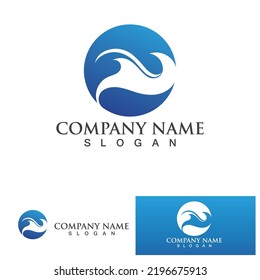 Wave water beach logo vector