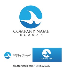 Wave water beach logo vector