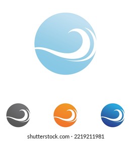 Wave water beach logo vector