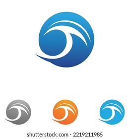 Wave water beach logo vector