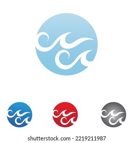 Wave water beach logo vector