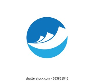 Wave water beach logo vector