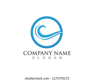 Wave water beach vector logo template