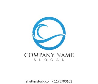Wave water beach vector logo template