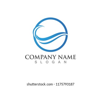 Wave water beach vector logo template