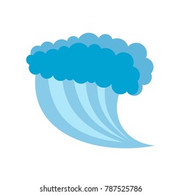 Wave water blue icon. Flat illustration of wave water blue vector icon isolated on white background