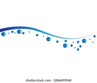 Wave and water bubble vector icon