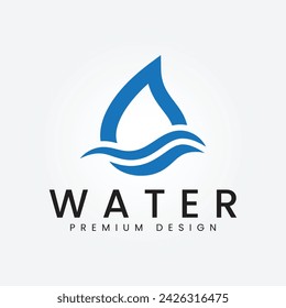 Concepto del vector del logotipo de la combinación de la onda y del agua