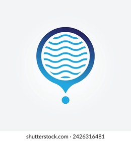 Wave and water drop combination logo vector concept