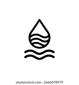 Concepto de logotipo de combinación de olas y gotas de agua